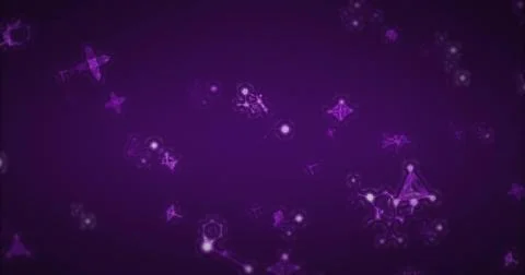 Image of molecules on purple background Stock Illustration
