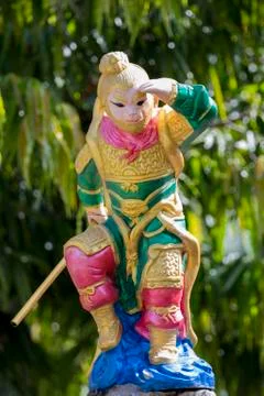 Image of monkey Statue on nature background. Stock Photos