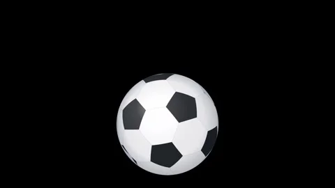An image of the moon in dark sky and a soccer ball on black background apple Stock Footage 345496438