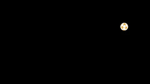 An image of the moon in night sky and a soccer ball on black background gold Video stock 346170945