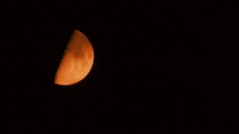 The image of the moon in the night sky Stock Footage 136152372