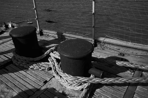 An image of mooring lines. Stock Photos