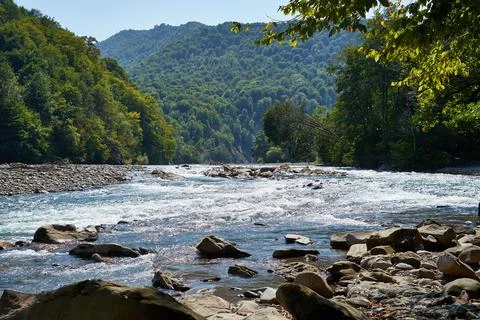 Image of a mountain river. Stock Photos