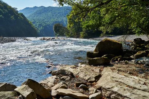 Image of a mountain river. Stock Photos