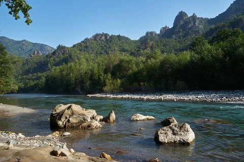 Image of a mountain river. Stock Photos