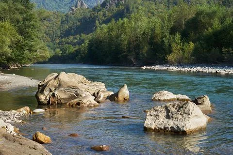 Image of a mountain river. Stock Photos