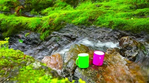 Image of a mountain summer camp Stock Footage 11075507