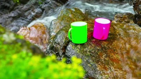 Image of a mountain summer camp Stock Footage 11075599