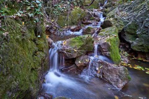 Image of a mountain waterfall. Stock Photos
