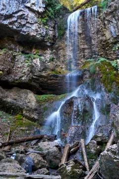 Image of a mountain waterfall. Stock Photos