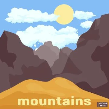 Image of mountains and sand Stock Illustration