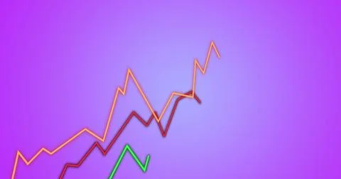 Image of moving diagrams on blue background Stock Illustration