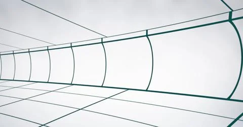 Image of moving green grid lines on white background 4k Stock Photos