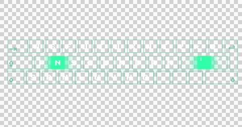 Image of moving keyword with letters over transparent background Ilustração Stock