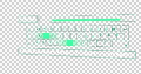 Image of moving keyword with letters over transparent background Ilustração Stock