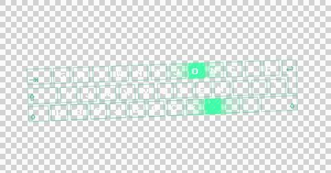 Image of moving keyword with letters over transparent background Ilustração Stock