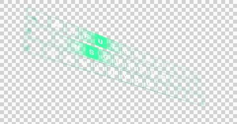 Image of moving keyword with letters over transparent background Ilustração Stock