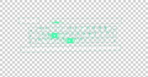 Image of moving keyword with letters over transparent background Ilustração Stock