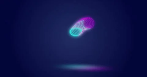 Image of moving looping circles against abstract background Stock Photos