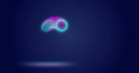 Image of moving looping circles against abstract background Stock Photos