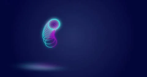 Image of moving looping circles against abstract background Stock Photos