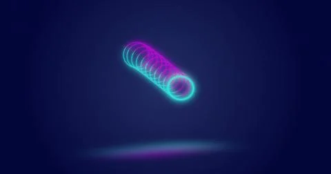 Image of moving looping circles against abstract background Stock Photos