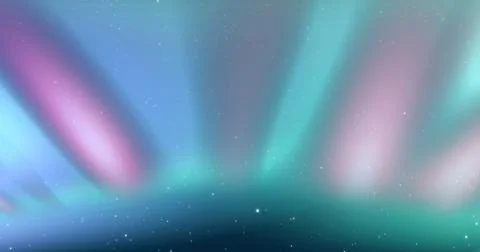 Image of moving northern lights over night sky Stock Illustration