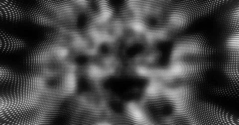 Image of moving pixelated black and grey clouds Stock Illustration