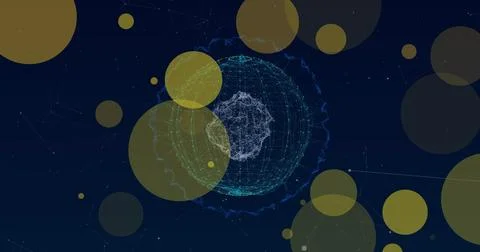 Image of moving shapes on black background Stock Illustration