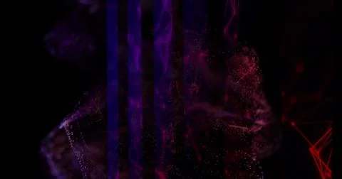 Image of moving shapes on black background Illustrazione stock