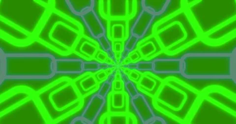 Image of moving shapes on green background Stock Illustration