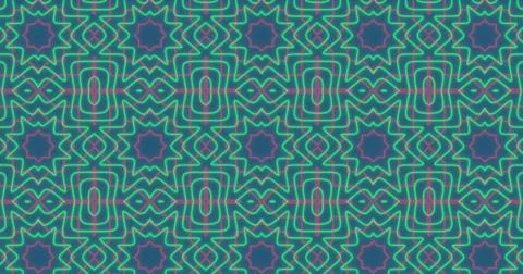 Image of moving shapes on green background Illustrazione stock