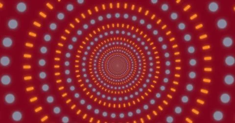 Image of moving shapes on red background Stock Illustration