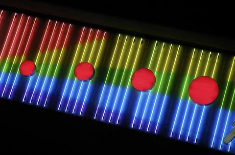 Image of multi-colored neon light sign Stock Photos