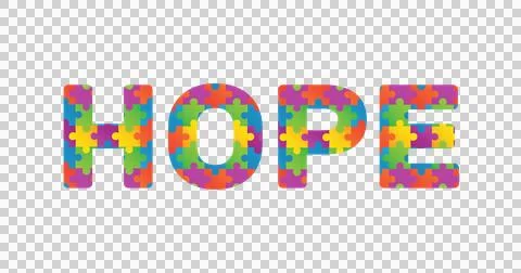 Image of multi coloured puzzle elements forming word Hop and rectangle 스톡 일러스트