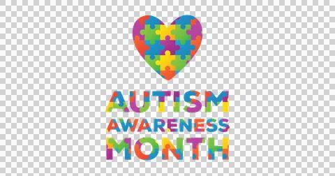 Image of multi puzzle elements forming heart and rectangle Autism Awareness 스톡 일러스트