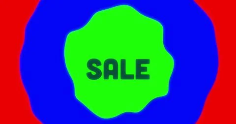 Image of multicolored circular pattern over sale text against gradient Foto stock