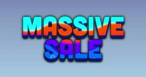 Image of multicolored circular pattern over massive sale text against gradient 스톡 사진