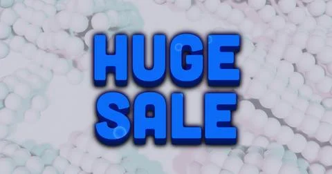 Image of multicolored circular patterns, bubbles in huge sale text against Stock Illustration