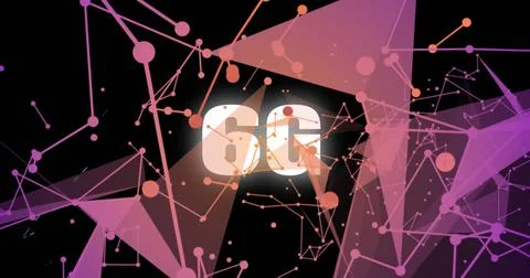 Image of multicolored dots connected with lines and forming geometric shapes Stock Illustration