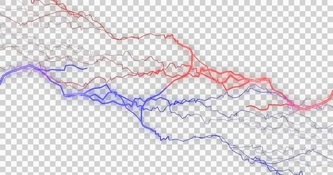 Image of multicoloured electric strikes exploding on white background Stock Illustration