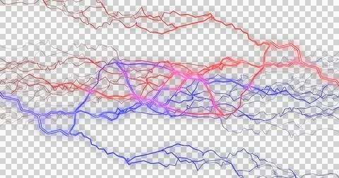 Image of multicoloured electric strikes exploding on white background Stock Illustration