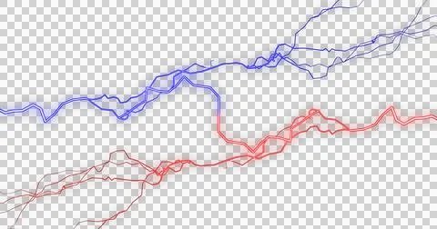 Image of multicoloured electric strikes exploding on white background Stock Illustration