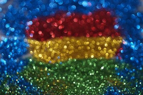 Image of multicoloured glitter predominant red and golden Stock Photos