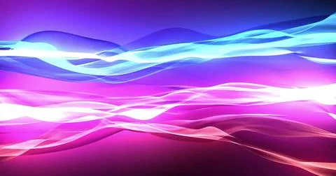 Image of multicoloured waves of neon pattern background Illustrazione stock