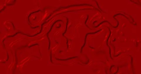 Image of multiple 3d red glowing liquid shapes waving swirling and flowing Stockillustratie