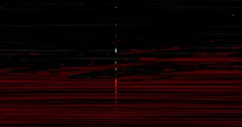 Image of multiple black and red squiggles and lines moving on seamless loop Stock Illustration