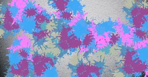 Image of multiple colorful stains on white background Stockillustratie
