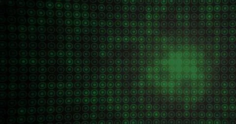Image of multiple green circles in row on black background 스톡 일러스트