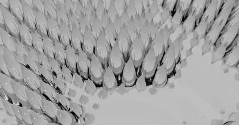 Image of multiple grey brushes moving in formation Illustrazione stock